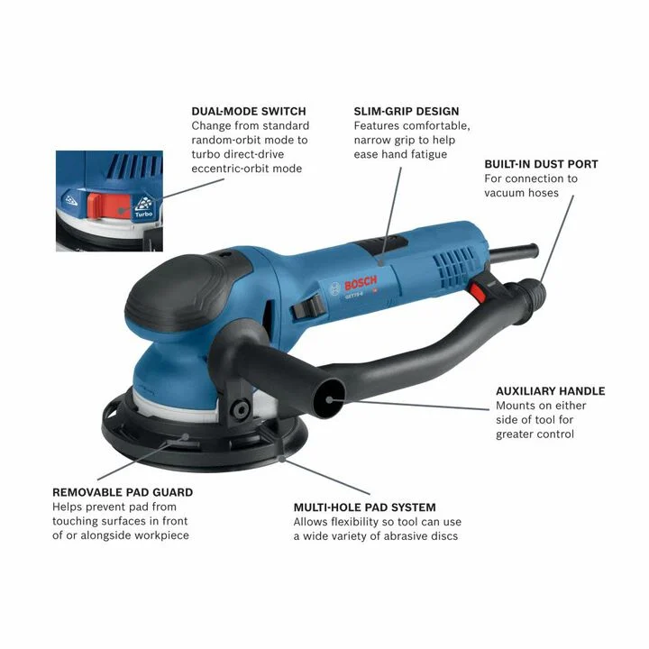 Bosch 6 Inch Dual-Mode Random Orbit Sander - Image 2
