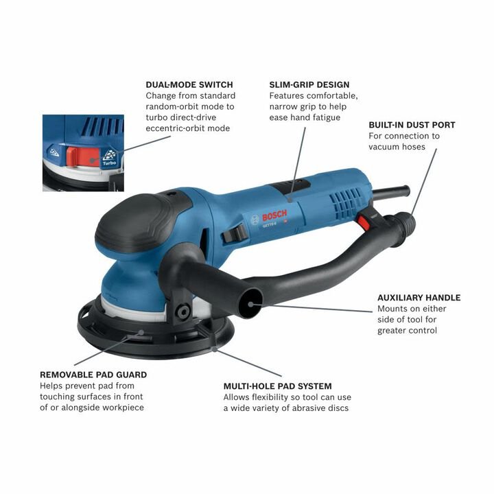 Bosch Reconditioned 6 Inch Dual-Mode Random Orbit Sander - Image 2