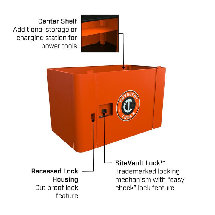 Crescent RAILWORKS 2 Shelf Industrial Utility Cart with 5 Inch Hard Casters and Single Door Lockable Security Panel - Image 3