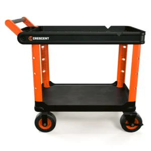Crescent RAILWORKS 2 Shelf Industrial Utility Cart with 5 Inch Hard Casters