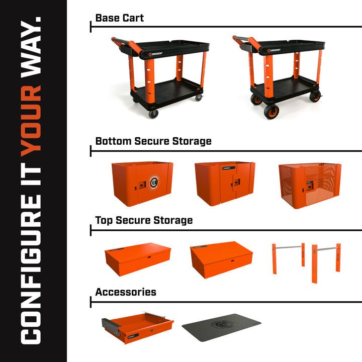 Crescent RAILWORKS Utility Cart with 8 Inch Casters and Lockable Security Panel - Image 2