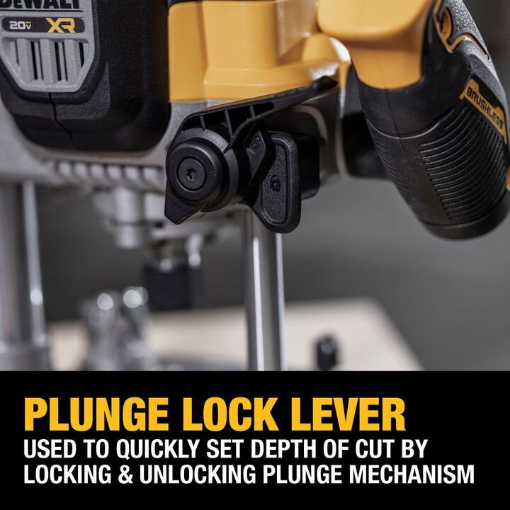 DEWALT 20V MAX XR 2-1/4 Peak HP Plunge Router (Bare Tool) - Image 6