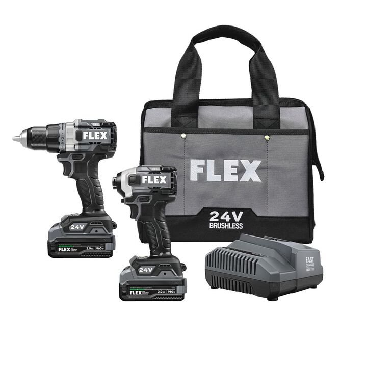 FLEX Hammer Drill with Turbo Mode and Quick Eject Impact Driver Combo Kit - Image 2