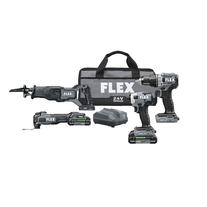 FLEX Reciprocating Saw Oscillating Multi-Tool Drill and Impact Driver Combo Kit - Image 2