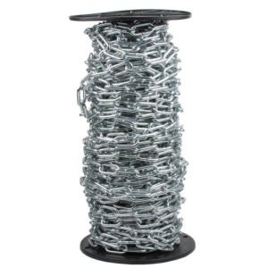 Forney Industries Straight Link Coil Chain, Zinc-Plated, Number 2/0 x 125 Ft.