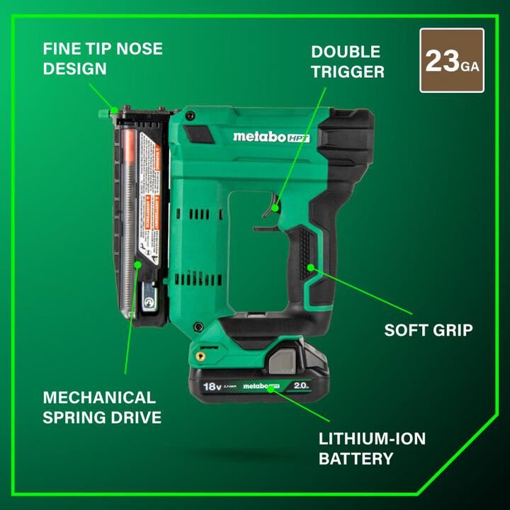 Metabo HPT 18V MultiVolt 23-Gauge Pin Nailer (1x2.0Ah) - Image 3