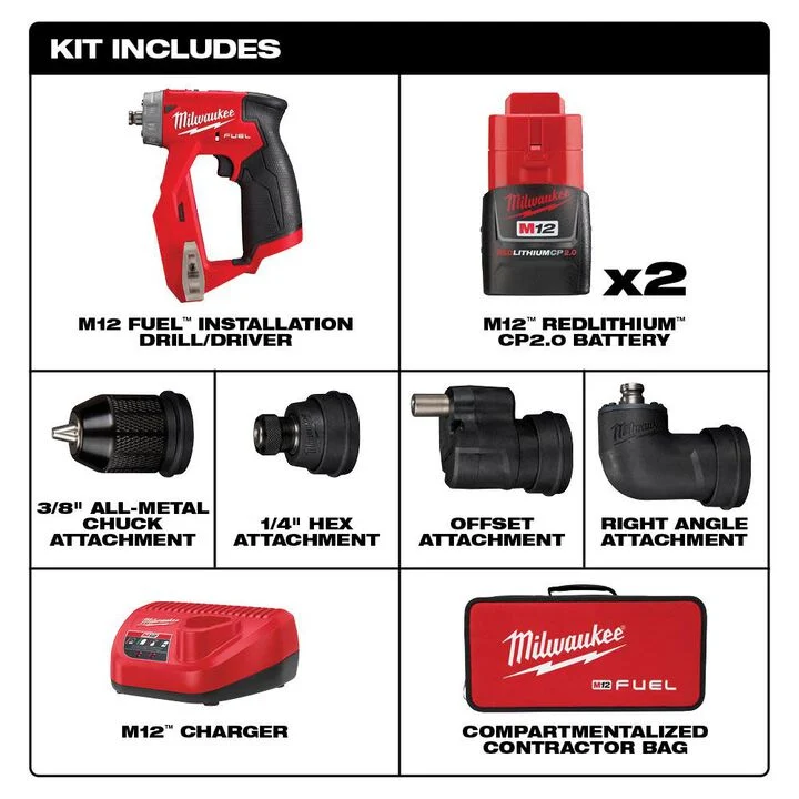 Milwaukee M12 FUEL Installation Drill/Driver Kit - Image 2