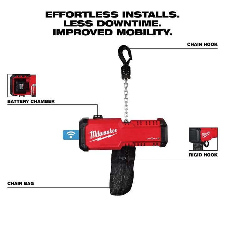 Milwaukee M18 Compact 1 Ton Chain Hoist Kit with ONE-KEY - Image 3