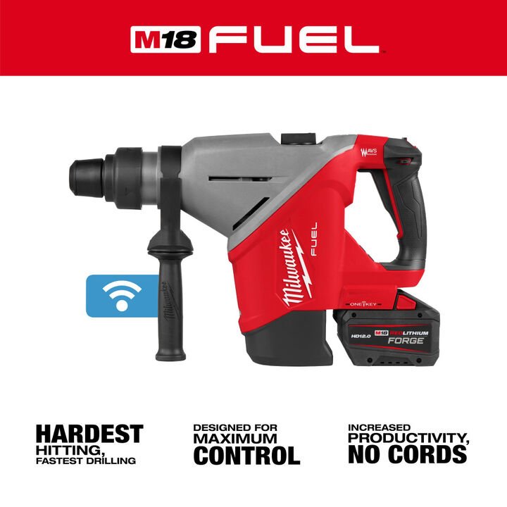 Milwaukee M18 FUEL 1-3/4 Inch SDS MAX Rotary Hammer with ONE-KEY Kit - Image 2