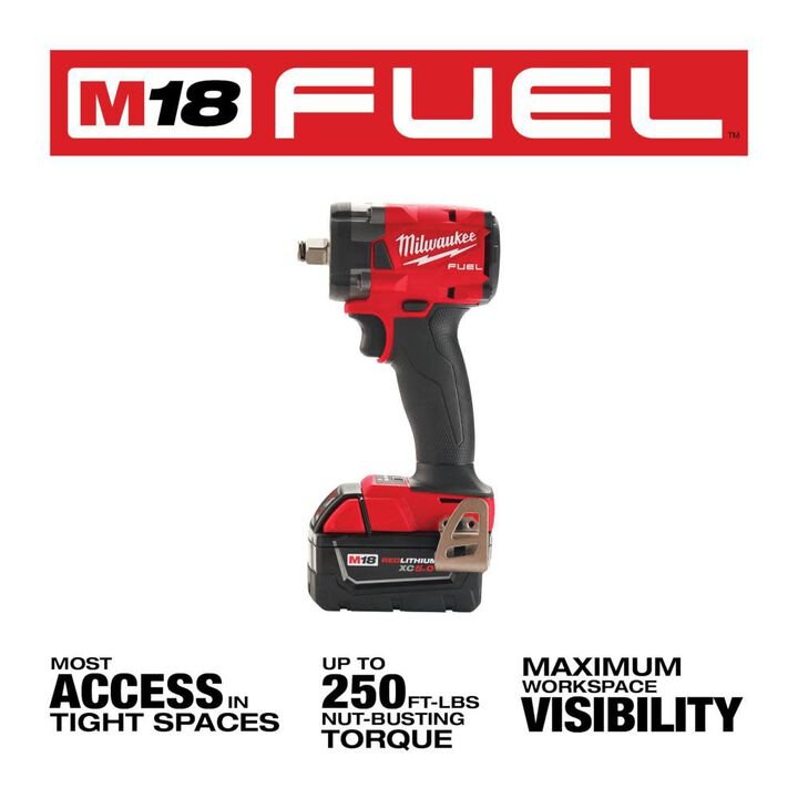 Milwaukee M18 FUEL 1/2inch Compact Impact Wrench with Friction Ring Kit - Image 4