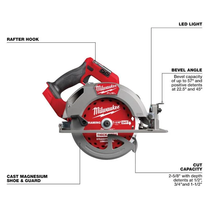 Milwaukee M18 FUEL 7-1/4 Inch Circular Saw (Bare Tool) - Image 4