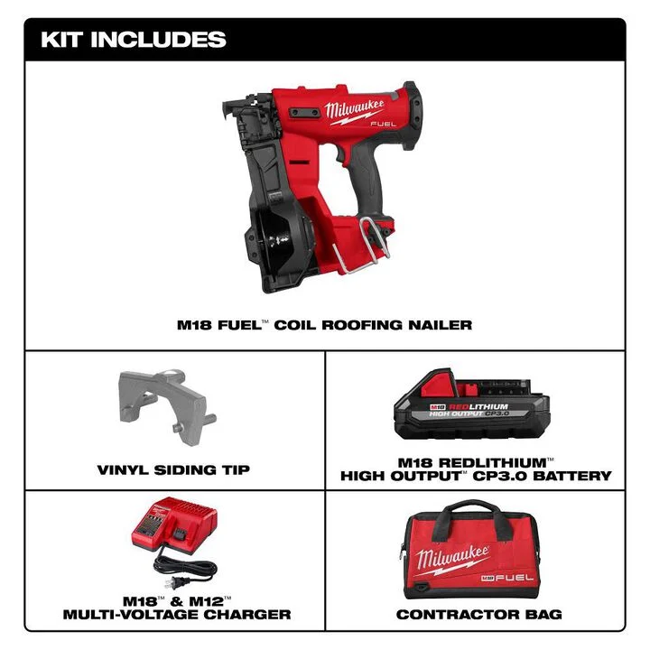 Milwaukee M18 FUEL Coil Roofing Nailer Kit - Image 2