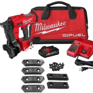Milwaukee M18 FUEL Coil Roofing Nailer Kit & Replacement Rubber Wear Pad Bundle