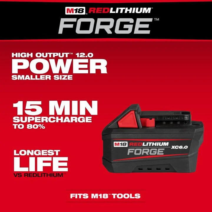 Milwaukee M18 REDLITHIUM FORGE XC 18V 6Ah Lithium Ion Power Tool Battery Pack with Fuel Indicator - Image 2