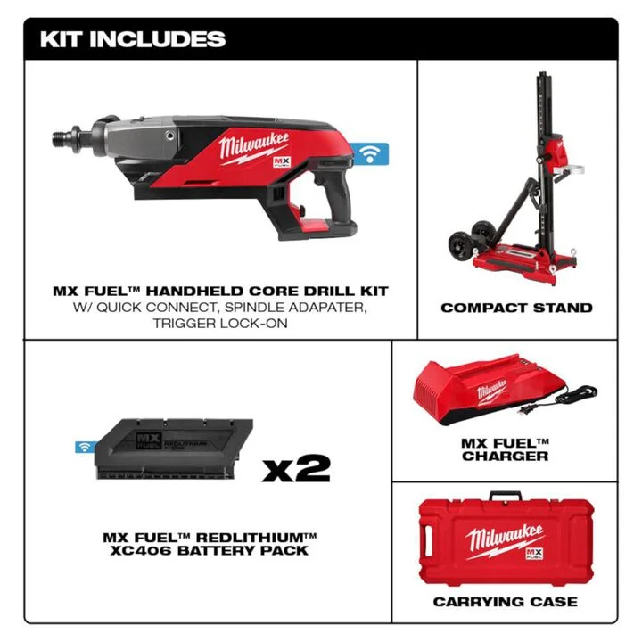 Milwaukee MX FUEL Handheld Core Drill Kit with Stand - Image 2