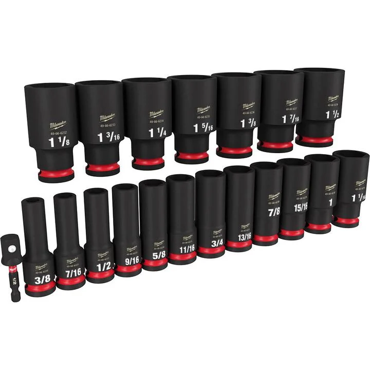 Milwaukee Impact Socket 19PC 1/2in Drive SAE DP 6Point Tool Set - Image 3