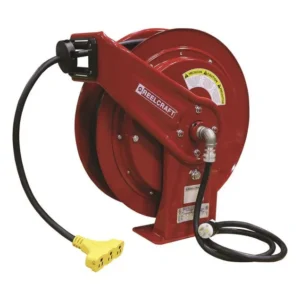 Reelcraft Spring Retractable Power Cord Reel - 100 Ft. Triple Outlet
