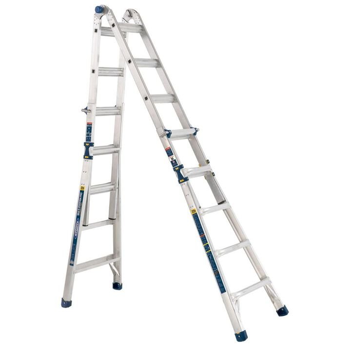 Werner 375 Lbs 22 Ft. Reach Height Aluminum Multi-Position Ladder - Image 4