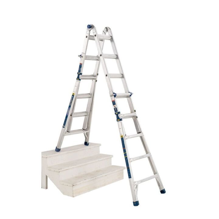 Werner 375 Lbs 22 Ft. Reach Height Aluminum Multi-Position Ladder - Image 5