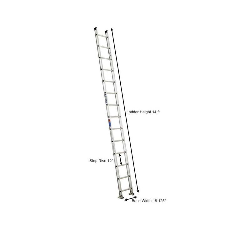Werner D1500 Series 14 Ft 300 Lbs Aluminum Type IAA Straight Ladder - Image 2